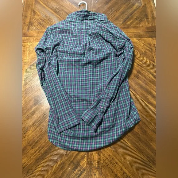 Polo Ralph Lauren Green and Purple Plaid Shirt - Picture 2 of 2